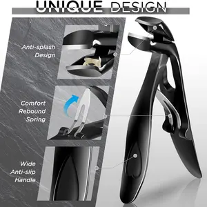 Stainless Steel Large Mouth Curved Nail Clippers, Powder-Pressed Stainless Steel Toe Nail Trimmers, Anti-Splash Thick Nail Clippers