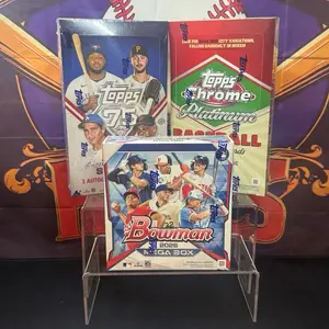 (PYT 66) one Topps series 2, hobby box one chrome platinum hobby box and one Bowman mega box!