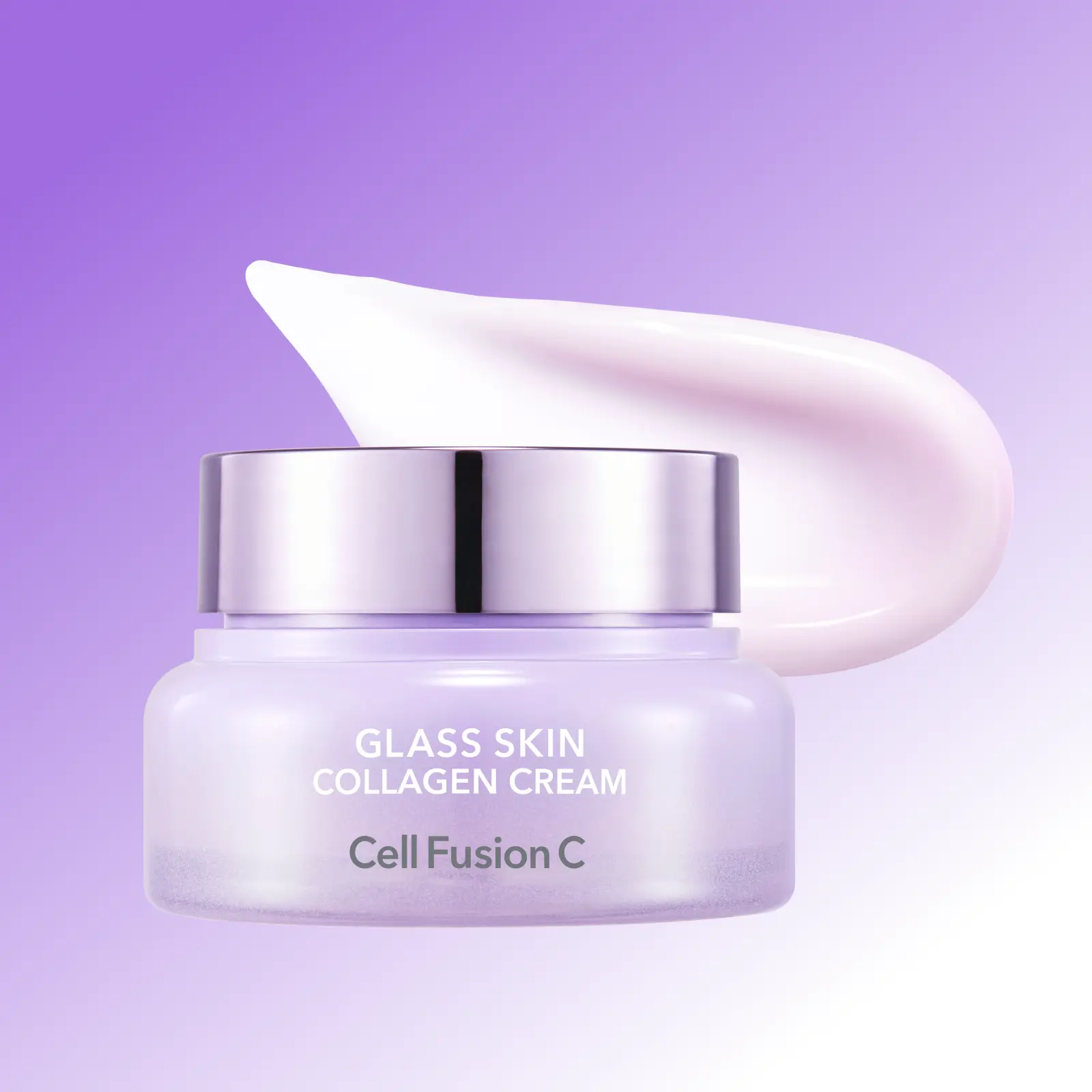 Cell Fusion C Glass Skin Collagen Cream | 6-Type Collagen Complex | Heart Zone Hydration & Plumping | Non-Greasy Dewy Glow | Korean Glass Skin Moisturizer