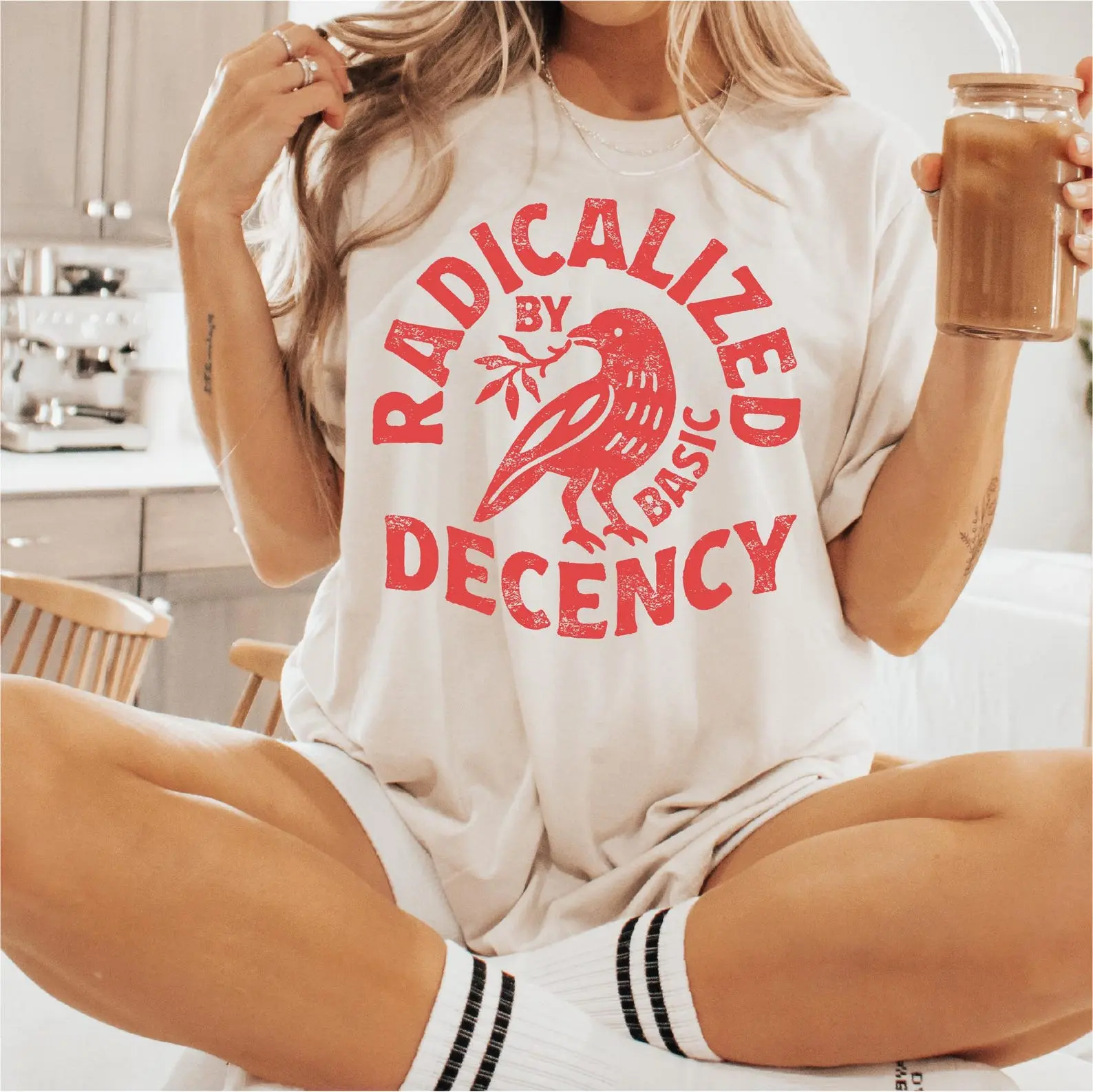 Comfort Colors Radicalized By Basic Decency T-shirt, Activist Tee