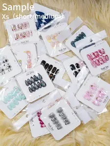 Shaki:20sets handmade press-on nails selectable size and length random style