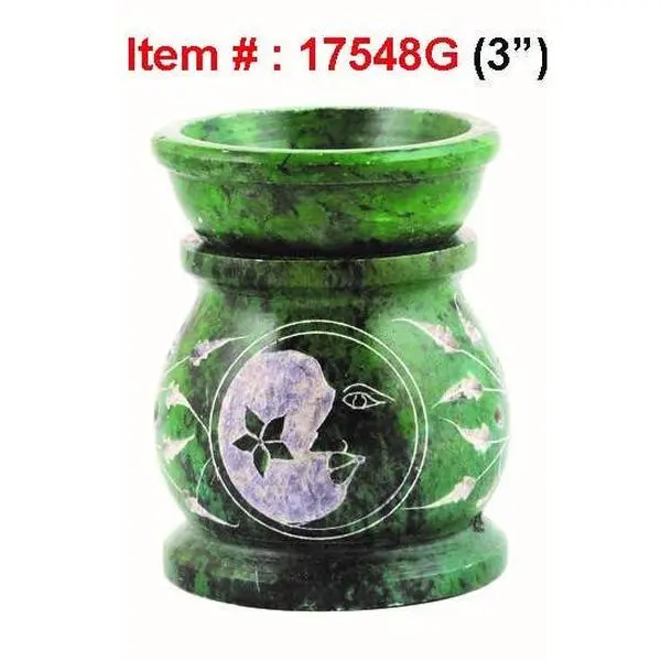 Stone Oil Burner (3 in.) - Green Celestial