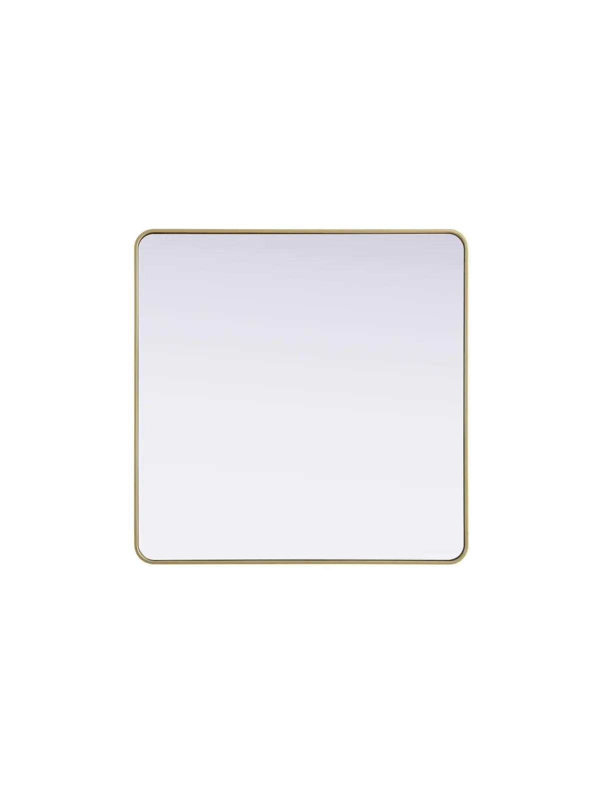 212 MAIN MR8A4242BRA 42x42 in. Iron Square Frame Hanging Home Decorative Mirror, Modern Brass Finish, Smooth Contour Design, Wall-Mounted, Vertical-Horizontal Bathroom Room Home Accessory, Wall Mount
