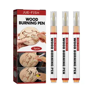 Wood Burning Pen Set with Wood-Safe Ink - DIY Crafts Kits for Kids, Home Decor Branding Brush Marker Set