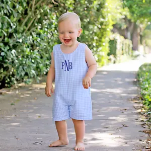 Pastel Blue Gingham Jon Jon - Cute Spring & Summer Outfit for Little Boys