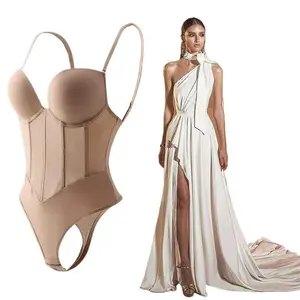 Body shaping corset, invisible backless beauty bra, wedding dress, tuck in, sexy body fitting all in one body shape