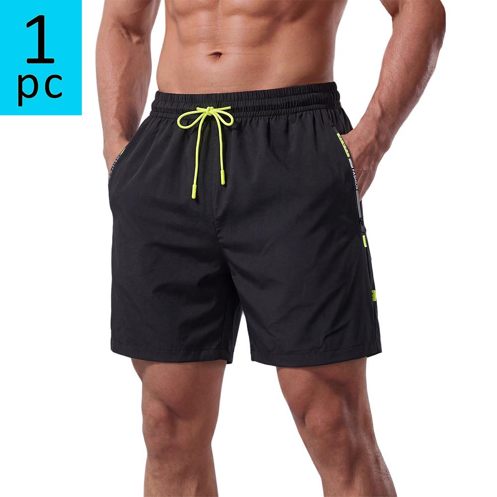 Men’s summer athletic shorts—fitness training and running shorts with zippered pockets; lightweight and comfortable; suitable for everyday outdoor activities and basketball; men’s mid-thigh shorts.