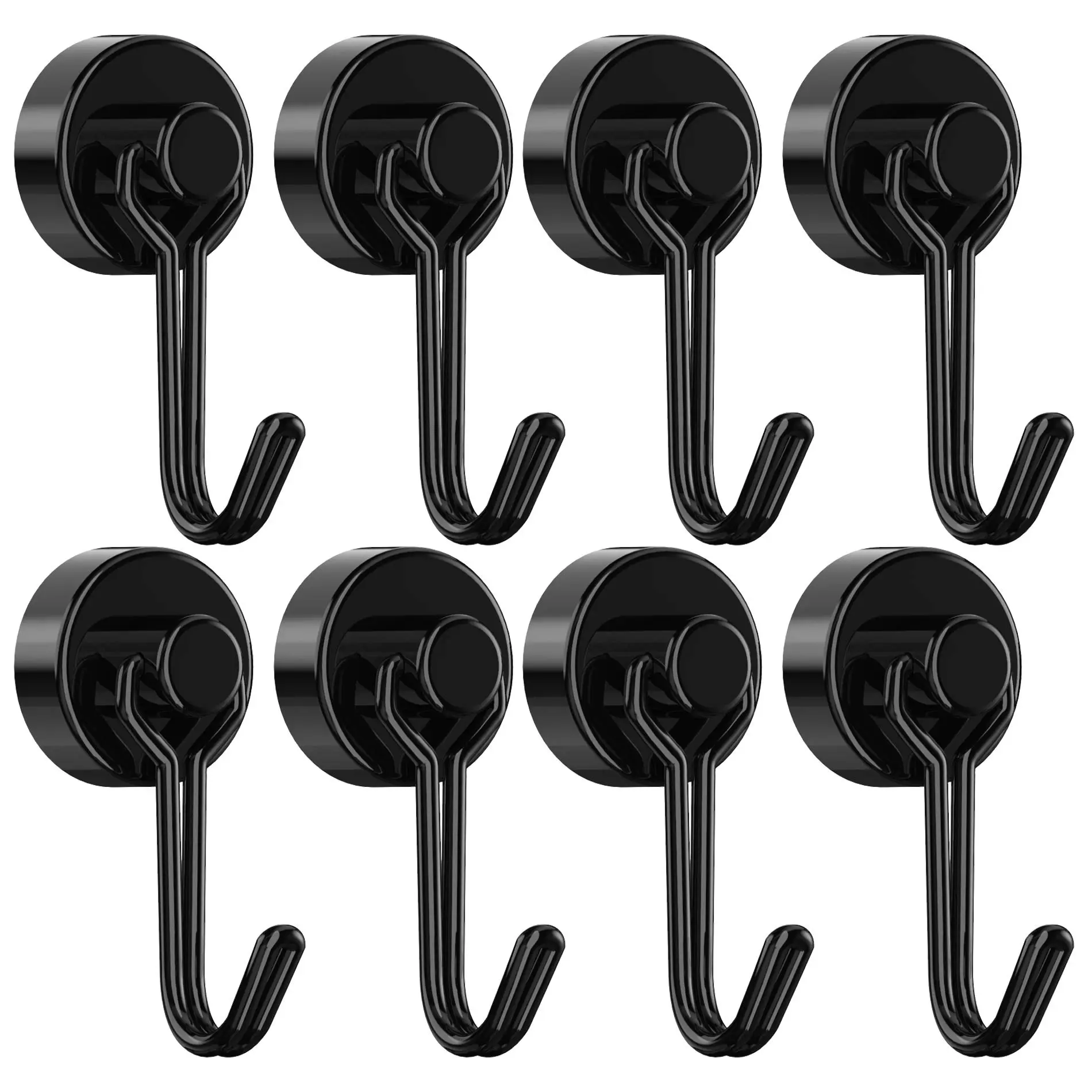 Magnetic Hooks, Heavy Duty Neodymium Magnet Hook 30LBS with Rust Proof for Indoor Outdoor Hanging,Refrigerator,Grill,Kitchen,Key Holder
