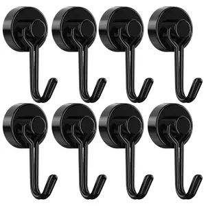 Magnetic Hooks, Heavy Duty Neodymium Magnet Hook 30LBS with Rust Proof for Indoor Outdoor Hanging,Refrigerator,Grill,Kitchen,Key Holder