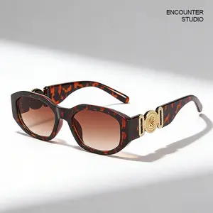 Women's Summer Outdoor Travel UV400 Sunglasses for Beach Sandbar Vacation Sun Protection Fashion Square Pattern Sunglasses