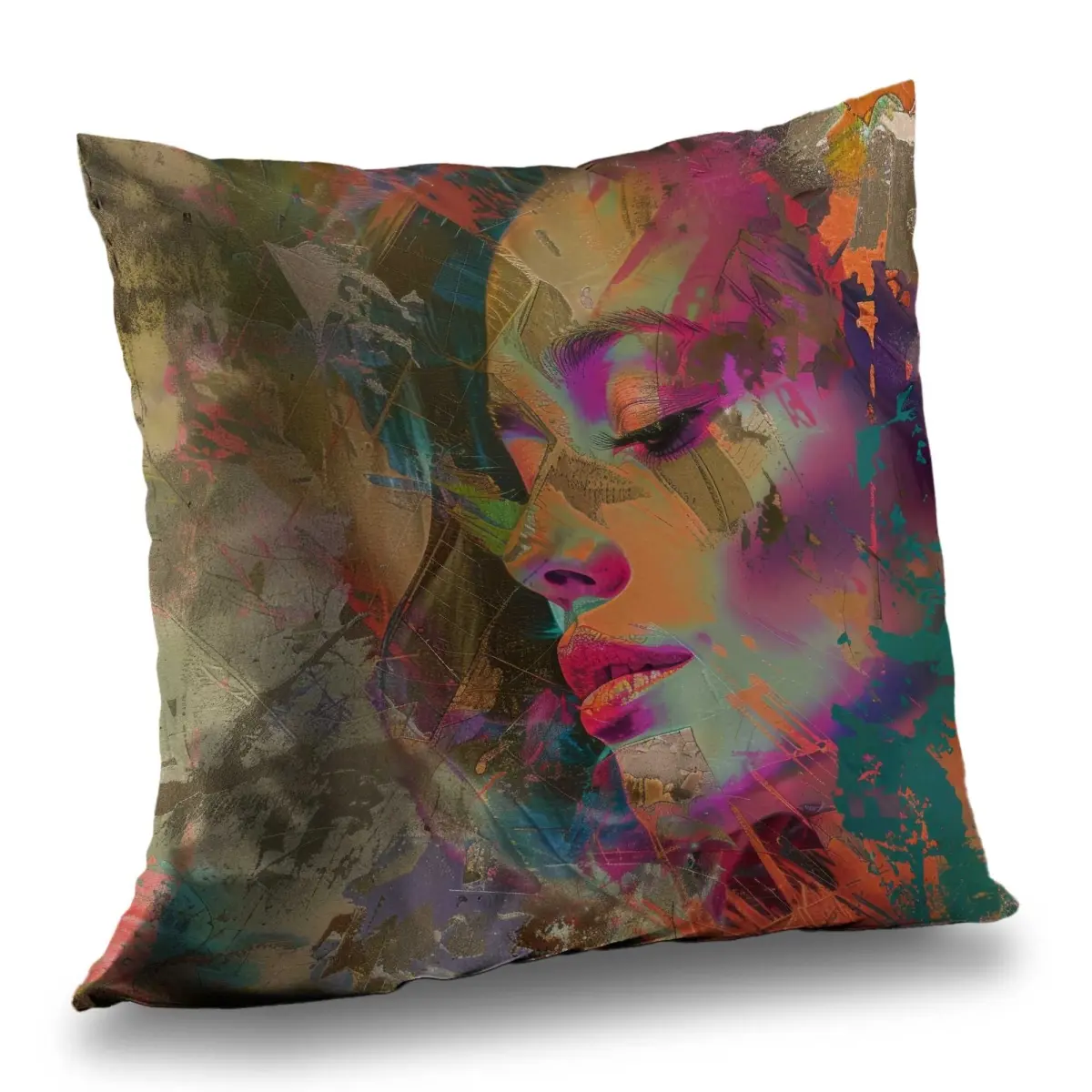 Conscious Sales C1PC16166EBNVM 16 x 16 in. Grunge Look Pink Polyester Twill Throw Pillow - Stylish Decor Accent