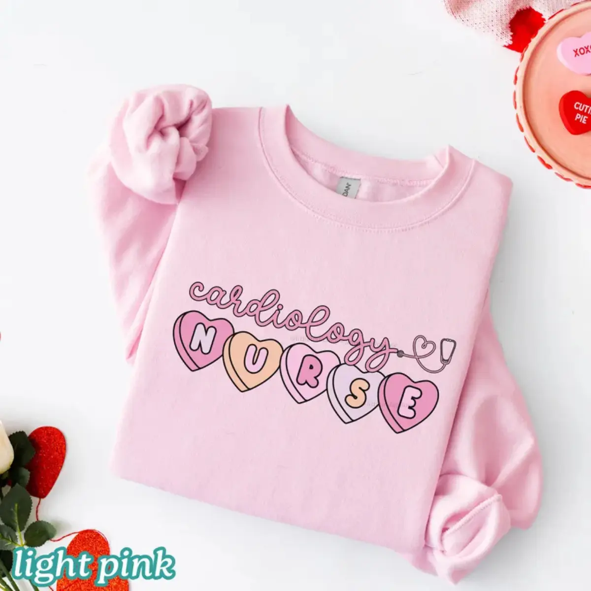 Cardiology Nurse Valentine Sweatshirt, Heart Nurse Valentine's Day Crewneck, Cardiac RN Gift Sweater, VDay Cardiac Nurse Sweatshirt