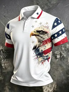 Men's Casual Golf Polo Shirt, Breathable Sports Top, Short Sleeve, All over Print, Polyester Fabric, Regular Fit, Daily Wear, Golfing Apparel