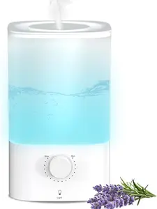 Top-Fill Cool Mist Bedroom Humidifier for Plants & Baby Nursery, 3.2L Large Capacity for up to 40H Runtime, Ultra Quiet <28dB, 3 IN 1, 5μm Fine Mist, BPA-Free for Living Room, Desk, Office with LED