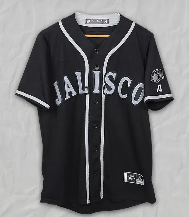 (Black/Grey) Charros De Jalisco - Unisex Short Sleeve Jersey for Baseball & Softball with Fitted Design, Breathable Fabric, Machine Washable