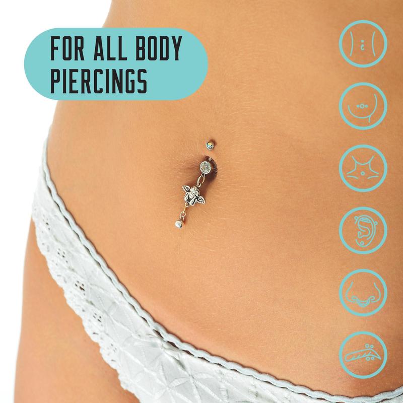 Base Laboratory Piercing Aftercare Spray - Saline Spray for Piercings For Piercing & Keloid Bump Removal for Ears, Bell Wound Healing