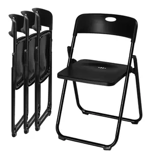 4/6 Pieces Plastic Folding Chairs, Stackable Commercial Chairs, Portable Event Chairs, Indoor and Outdoor, Suitable for Family Events, Parties, Picnics, Schools, Weddings, Black barstools