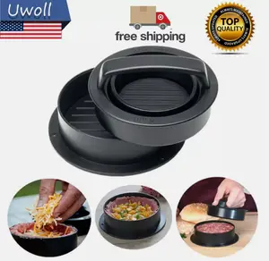Non Stick 3-In-1 Stuffed Burger Press Hamburger Patty Mold Maker Slider BBQ