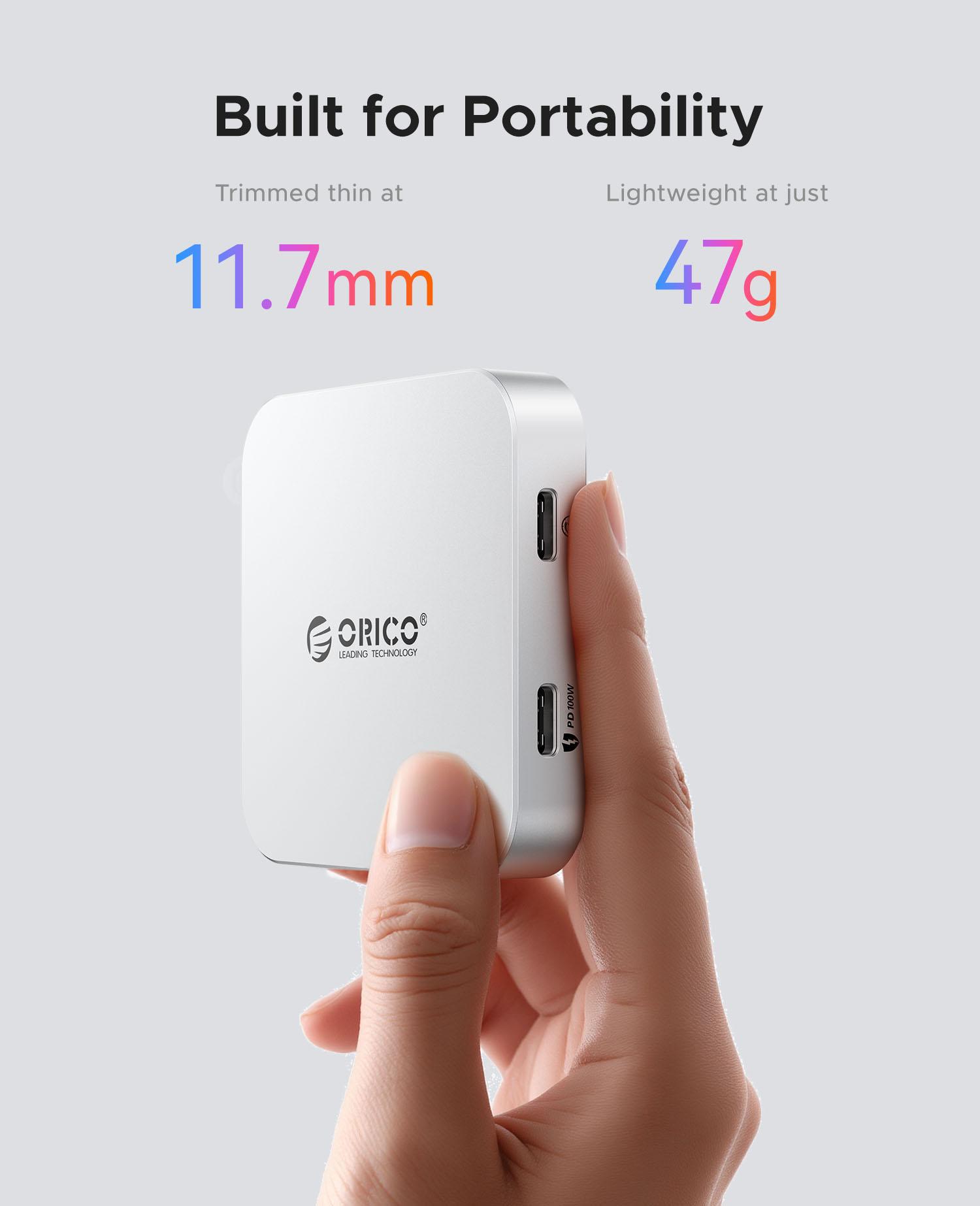 ORICO Ultra-Thin Magnetic SD Card Reader for iPhone 17/16/15 Series/iPad/MacBook, USB C Camera  with SD/TF 3.0 Solt, 100W PD Pass-Through
