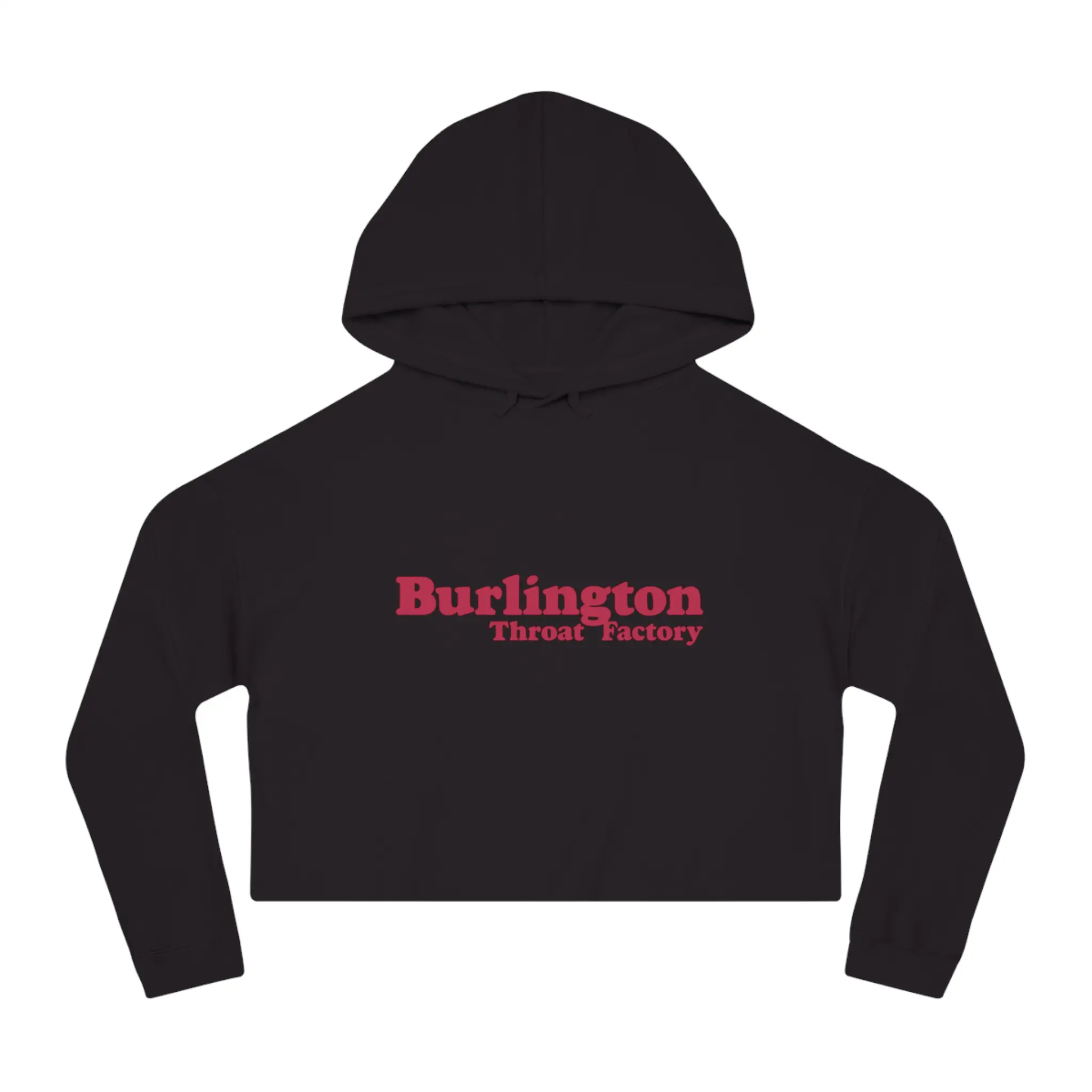 Trendy Cropped Hoodie for Casual Style, Burlington Throat Factory Sweatshirt, Gift for Her, Streetwear Fashion, Cozy Lounge Wear, [...]