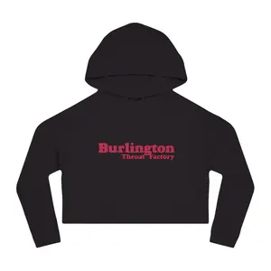 Trendy Cropped Hoodie for Casual Style, Burlington Throat Factory Sweatshirt, Gift for Her, Streetwear Fashion, Cozy Lounge Wear, [...]