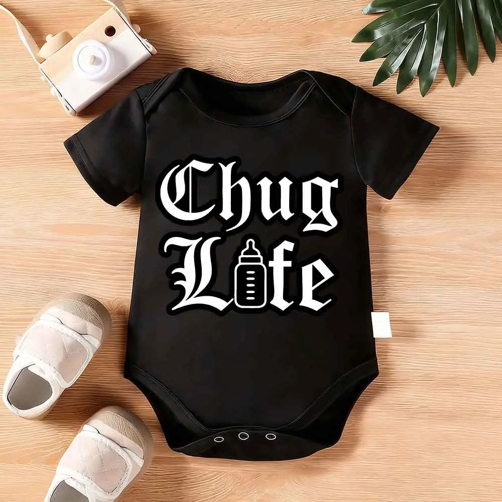 Unisex Infant 100% Pure Cotton Fitted Basic Bodysuit - Crew Neck, Soft Casual, Slogan Letter & Bottle Pattern Print, Easy Change, Durable Snaps, Tagless Design, Outdoor-Ready, Strong Snaps For Daily Use, 6-9M, Above The Knee, 6 - 9 Months, One-Piece
