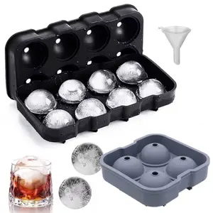 Leak-Free Large Sphere Ice Cube Molds - 6 Grid Whiskey Round Molds for Easy Fill & Release