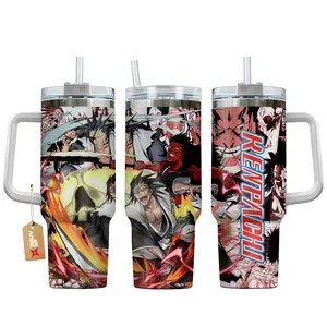 Bleach Anime Manga 20oz - 40oz Tumbler Stainless Steel with Straw, Double Wall Insulated, With Handle – Perfect Gift for Fans