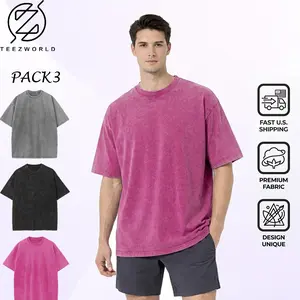 Premium 3-Pack Oversize T-Shirt Bundle – Men’s Vintage Acid Wash Oversized T-Shirts, Heavy Cotton Streetwear Tees Pack, Relaxed Loose Fit Casual Shirts, Soft Breathable Fabric for Daily Wear and Urban Fashion