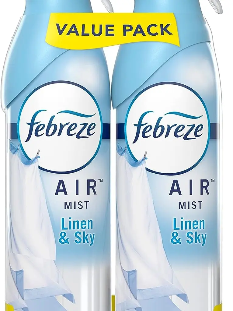 Febreze Air Freshener Spray, Linen & Sky, Odor Eliminator for Strong Odors, 8.8 Oz (2 Count)
