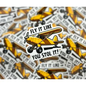 Fly It Like You STOL It! Vintage Plane Sticker