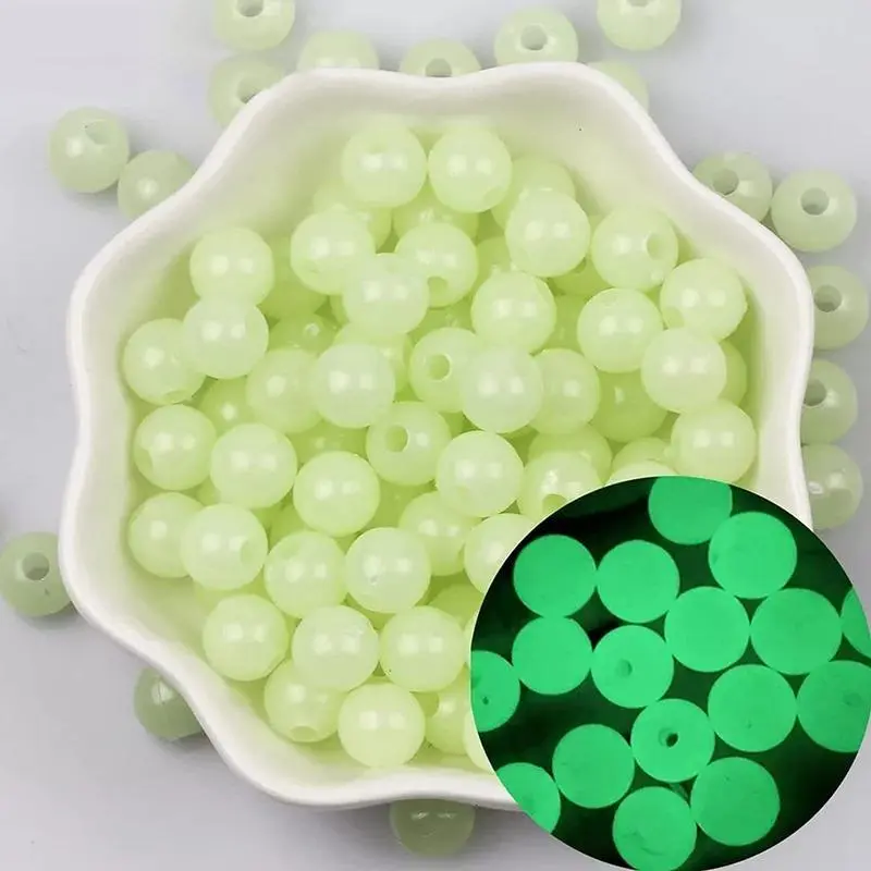 100pcs Round Luminous Durable Beads Fishing Lure, Glow Rig Bead Fishing Bait, Sea Fishing Lure Float Tackle