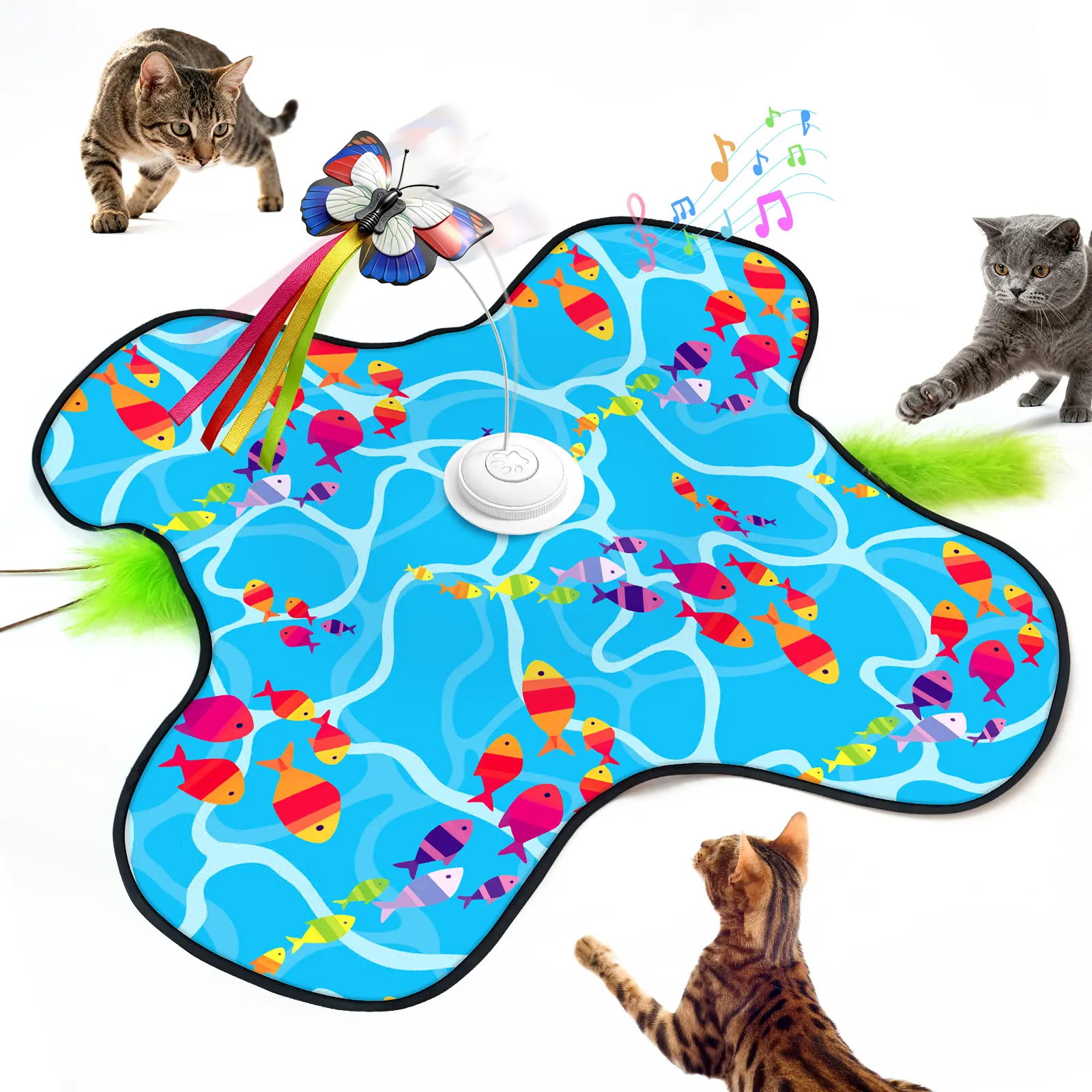 Fuufome Rechargeable Cat Chase Toy, Smart Electric Cat Teaser with Simulated Prey Movement, Interactive Moving Cat Toy for Indoor Cats, Hands-Free Play Toy for Small Medium Large Cats exercise