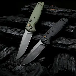 4300 folding knife — D2 BattleWash blade, G10 handle, button lock EDC tool; suitable for camping, hiking, outdoor activities, and kitchen use; an ideal gift choice; high-quality neck knife gift set