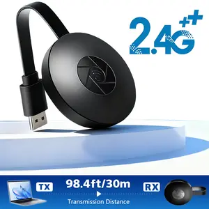Wireless HDMI Display Transmitter,2.4G WiFi Screen Cast Mirroring,1080P HD Video Audio File Casting Adapter,Strong Compatibility Screen Mirroring Device for Smartphone Laptop Tablet Projector