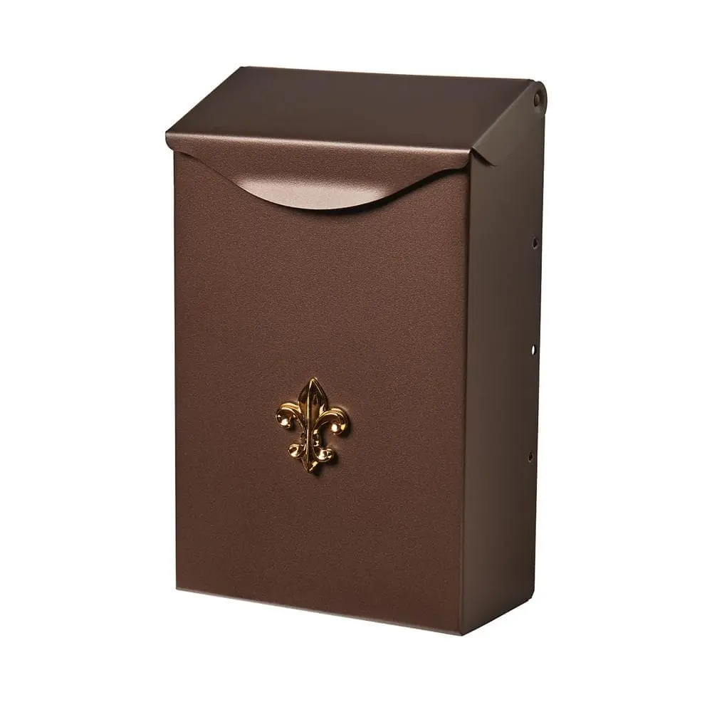 Venetian Bronze Rectangle Small Steel Vertical Wall-Mount Mail Storage Organizer - Elegant City Classic Letter Holder, Corrosion-Resistant Home Supplies Room Decor Rack