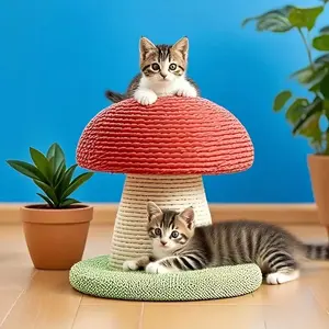 Durable Three-In-One Indoor Cat Scratching Post, Protects Furniture, Fun Play, All-Season Pet Furniture, Easy Clean, Mushroom Design, Kittens Scratcher