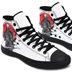 Men's And Women's Fashion Color Printing High-top Canvas Shoes