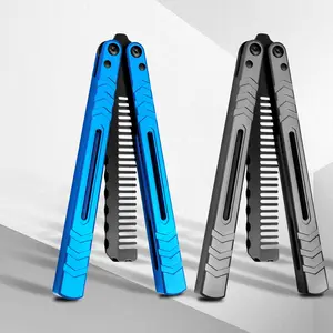 Aluminum Alloy Butterfly Training Comb, Hand-Operated Skill Toy, Hair Styling Comb, Beginner Practice Tool, High-Quality Edc Metal Tool ---LG06