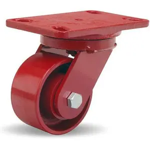Hamilton Caster 4" Diam x 2" Wide x 5-5/8" OAH Top Plate Mount Swivel Caster Cast Iron, 1,000 Lb Capacity, Roller Bearing, 4-1/2 x 6-1/2" Plate S-HS-4M