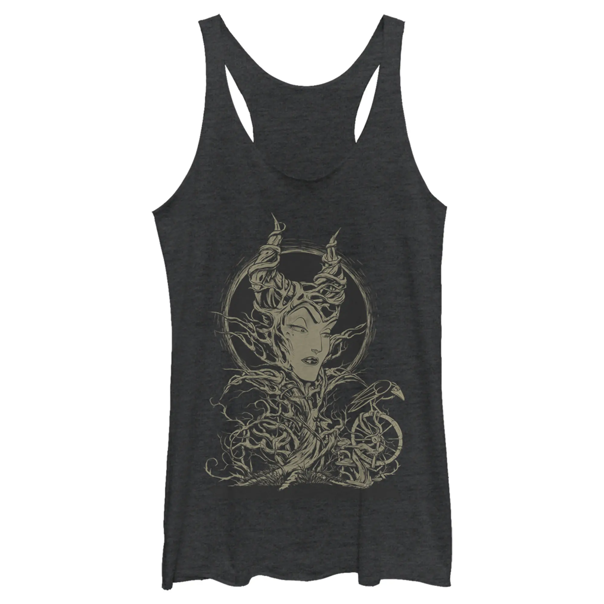 Women's Sleeping Beauty Maleficent Twisted Queen Racerback Tank Top