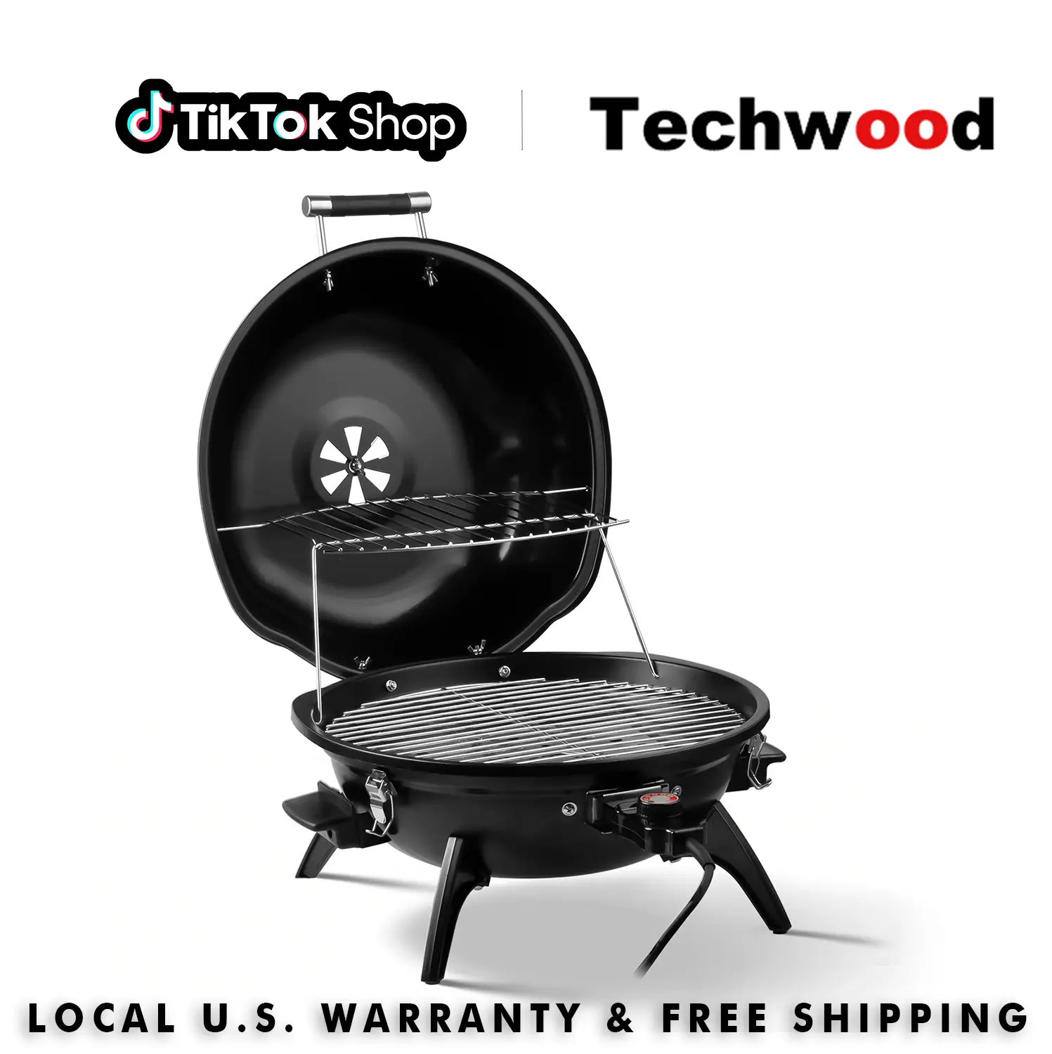 Techwood 1600W Nonstick Flat Top Grill - Adjustable BBQ Grill, 15-Serving Smokeless Indoor Option, Portable Double-Layer Design, Removable Stand, Countertop Temperature Control, Flat Top Grills,SummerFinds