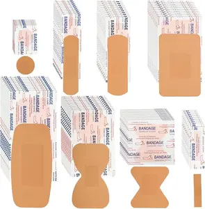 80-Pack PE Flexible Adhesive Bandages, Assorted Waterproof Breathable Bandages with Cushioned Pad for Wound Care, Variety Pack with Finger & Knuckle Bandages