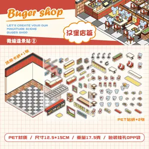 Miniature Scene Sticker - Burger Shop (Version 2.0)
