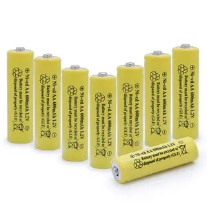 Rechargeable AA Ni-Cd Batteries 4-32 Pack, 1.2V 600mAh Solar Light Dedicated Batteries, Stable Output Reusable Cells for Garden & Yard Solar Lights