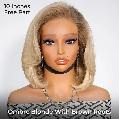 [New In] Wiggins Hair Layered Cut Bob Wig Ombre Blonde & #27 Honey Blonde 13x4 Lace Front Wigs Human Hair Glueless Wig Ready To Go Short Bob Wig Pre Cut Lace Beginner Friendly