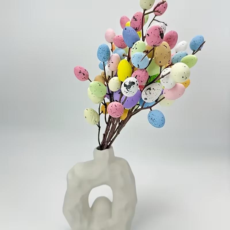 5pcs Easter Egg Handmade Floral Decorations, Spring Home Decoration, Party Supplies, Perfect for Easter and Home Decor, Plastic Faux Flowers