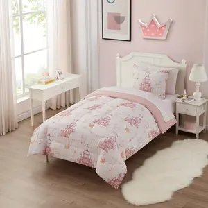 Kids Bedding Set Bed in a Bag for Boys and Girls Toddlers Printed Sheet Set and Comforter, Twin, Fairytale