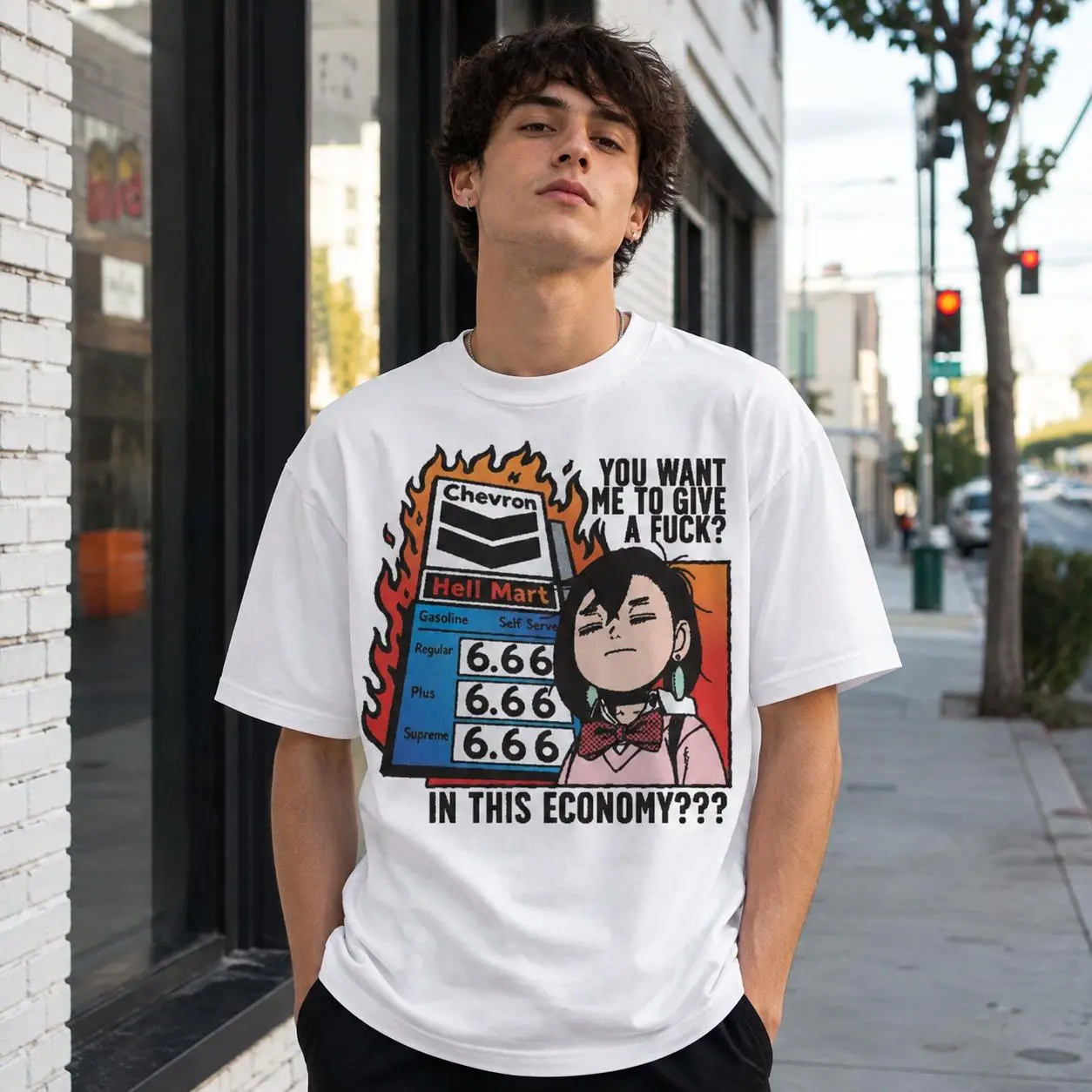 In This Economy Anime Shirt, Sweatshirt & Hoodie, You Want Me to Give a F*ck Funny Manga Graphic Tee, Gas Station Meme Pullover, Sarcastic Inflation Humor Streetwear, Retro Otaku Top, Unisex Gift for Anime Fans, Meme Lovers and Chaotic Friends