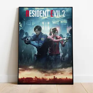 Resident Evil 2 Poster | Claire Redfield Wall Decor | Rolled Canvas Print | Gift Video Game Poster